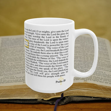 Psalm 29 Full Text - 15oz Coffee Mug